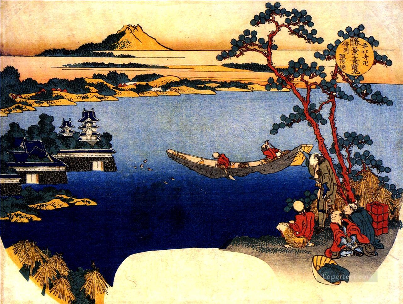 view of lake suwa Katsushika Hokusai Ukiyoe Oil Paintings